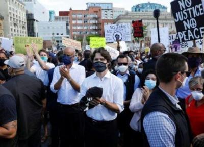 معترضان در کانادا خواهان ایستادگی ترودو در برابر ترامپ شدند
